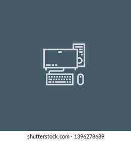 Pc vector icon. Pc concept stroke symbol design. Thin graphic elements vector illustration, outline pattern for your web site design, logo, UI. EPS 10.