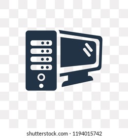 Pc vector icon isolated on transparent background, Pc transparency concept can be used web and mobile