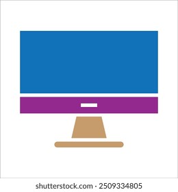 pc vector icon line template