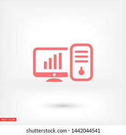 PC  vector icon , Lorem ipsum flat design