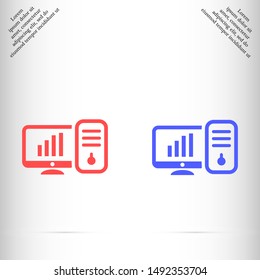 PC  vector icon , Lorem ipsum flat design