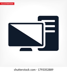 Icono vectorial de PC. lorem ipsum 10 EPS Design JPG