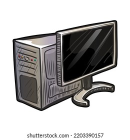 Ilustración vectorial de PC aislada en fondo blanco