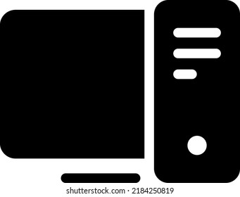 PC Vector illustration on a transparent background. Premium quality symmbols. Glyphs vector icons for concept and graphic design.