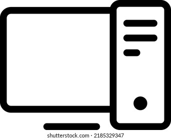 PC Vector illustration on a transparent background.Premium quality symmbols.Stroke vector icons for concept and graphic design.