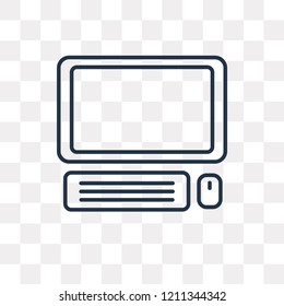 Pc vector outline icon isolated on transparent background, high quality linear Pc transparency concept can be used web and mobile