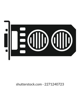 Pc video card icon simple vector. Computer gpu. Cooler pci