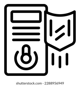Pc vpn data icon outline vector. Private internet. Online system