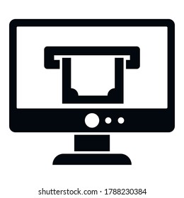 Icono de préstamo en línea de Pc. Ilustración simple del icono vectorial de préstamos en línea de pc para el diseño web aislado en fondo blanco