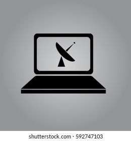 PC wireless connection symbol vector icon