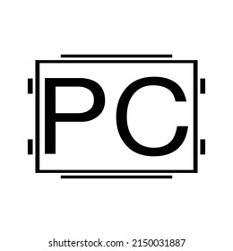 PC Word icon on white background.