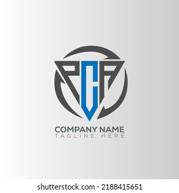 PCA initial modern logo design vector icon template
