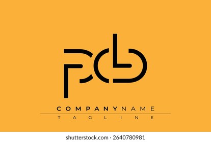 PCB abstract letter design. Modern Business Logo Design With Abstract Typography and Contemporary Style