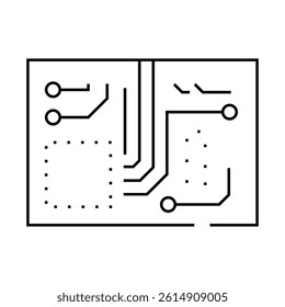 pcb board electronic component line icon vector. pcb board electronic component sign. isolated contour symbol black illustration