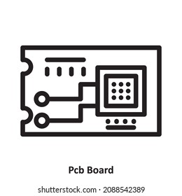 Pcb Board. simple icon design, best used for banner, flayer, or web application. Editable stroke with EPS 10 file format