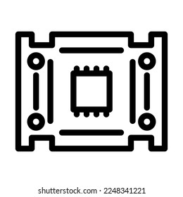 Pcb Board Vector Line Icon Design