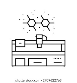 pcb chemische Verbindung schwimmende Luft Linie Ikone Vektor. pcb chemische Verbindung schwimmende Luft Zeichen. isoliertes Kontursymbol, schwarze Illustration