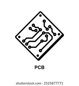 PCB icon.The black pub symbol isolated on background vector illustration.