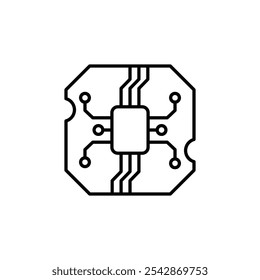 PCB icon. filled and line stroke icons