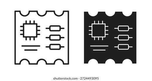 Illustration des PCB-Symbols, dünner Linienvektor, Webdesignzeichen,