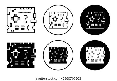 pcb icon. printed circuit board symbol. Electric pc integrated micro chip vector. Electrical copper device sign.
