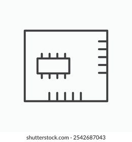 PCB-Symbol in dünnen schwarzen Linien