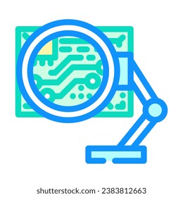 pcb inspection electronics color icon vector. pcb inspection electronics sign. isolated symbol illustration