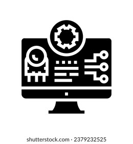 pcb inspection electronics glyph icon vector. pcb inspection electronics sign. isolated symbol illustration