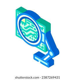 pcb inspección electrónica de electrónica isométrica vector de icono. señal electrónica de inspección de pcb. ilustración de símbolo aislado