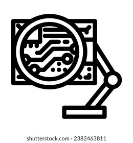 pcb inspection electronics line icon vector. pcb inspection electronics sign. isolated contour symbol black illustration