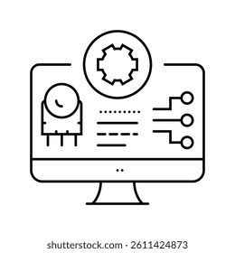 pcb inspection electronics line icon vector. pcb inspection electronics sign. isolated contour symbol black illustration