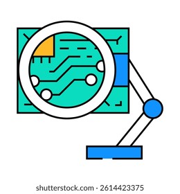 pcb inspection electronics line icon vector. pcb inspection electronics sign. isolated symbol illustration