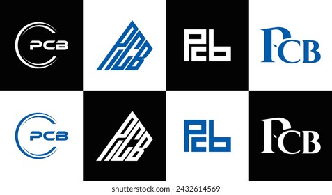PCB logo. P C B design. White PCB letter. PCB, P C B letter logo design. Initial letter PCB linked circle uppercase monogram logo.  design. top logo, Most Recent, Featured,