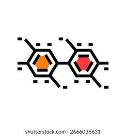 pcb Molekülstruktur Farbe Symbol Vektor. pcb-Molekülstrukturzeichen. einzelne Symbolgrafik