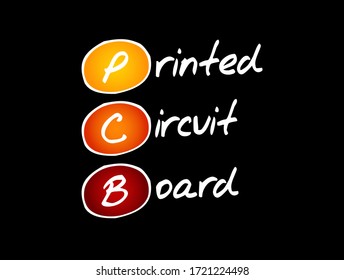 PCB - Printed Circuit Board acronym, technology concept background