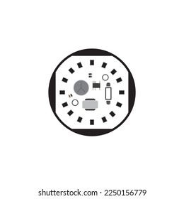 PCB (Printed Circuit Board) design logo vector template