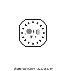Plantilla vectorial del logotipo de diseño de PCB (tarjeta de circuito impreso)