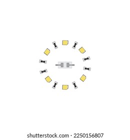 PCB (Printed Circuit Board) design logo vector template