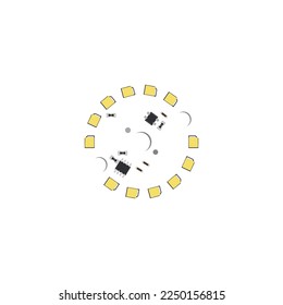 PCB (Printed Circuit Board) design logo vector template