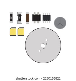 PCB (Printed Circuit Board) design logo vector template