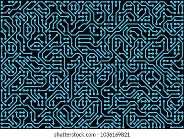PCB (Printed Circuit Board) styled abstract technology background. Vector illustration