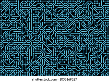 PCB (Printed Circuit Board) styled abstract technology background. Vector illustration