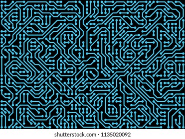 PCB (Printed Circuit Board) styled abstract technology background. Vector illustration