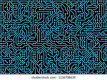 PCB (Printed Circuit Board) styled abstract technology background. Vector illustration