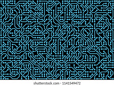 PCB (Printed Circuit Board) styled abstract technology background. Vector illustration