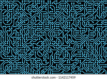 PCB (Printed Circuit Board) styled abstract technology background. Vector illustration