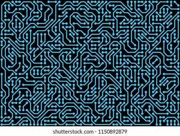 PCB (Printed Circuit Board) styled abstract technology background. Vector illustration
