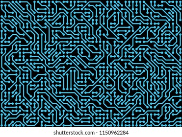 PCB (Printed Circuit Board) styled abstract technology background. Vector illustration