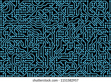 PCB (Printed Circuit Board) styled abstract technology background. Vector illustration