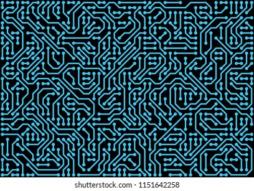 PCB (Printed Circuit Board) styled abstract technology background. Vector illustration